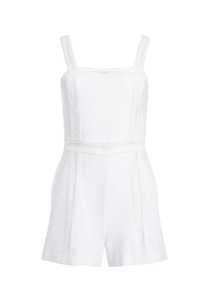 GLENDA SQUARE NECK ROMPER - WHITE