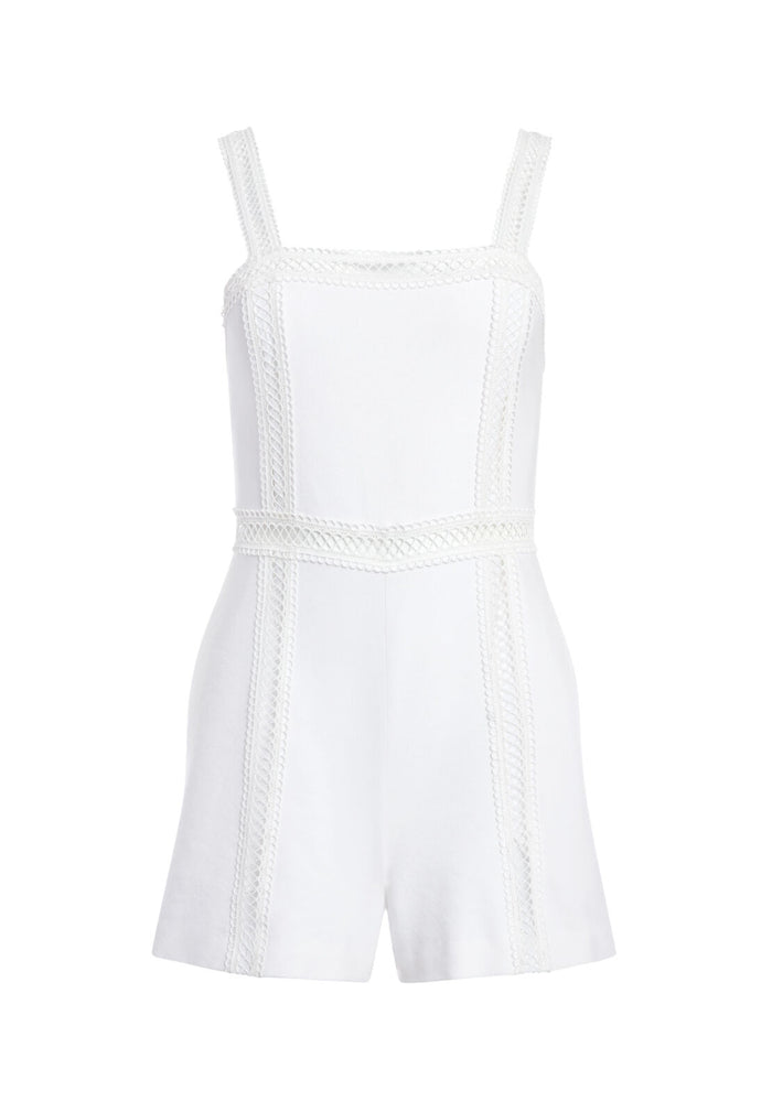 GLENDA SQUARE NECK ROMPER - WHITE