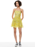 GLINDA FLORAL MINI DRESS - FREE SWINGING SUNBEAM