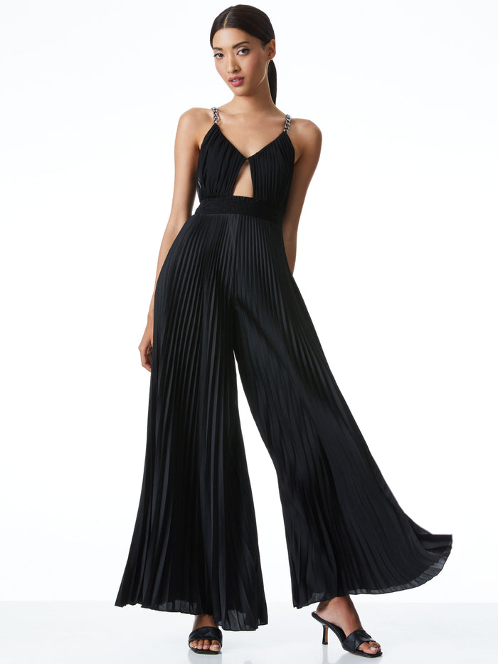 GLORIA CHAIN STRAP JUMPSUIT - BLACK