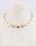 Gold Hammered Circle 16"-18" Necklace