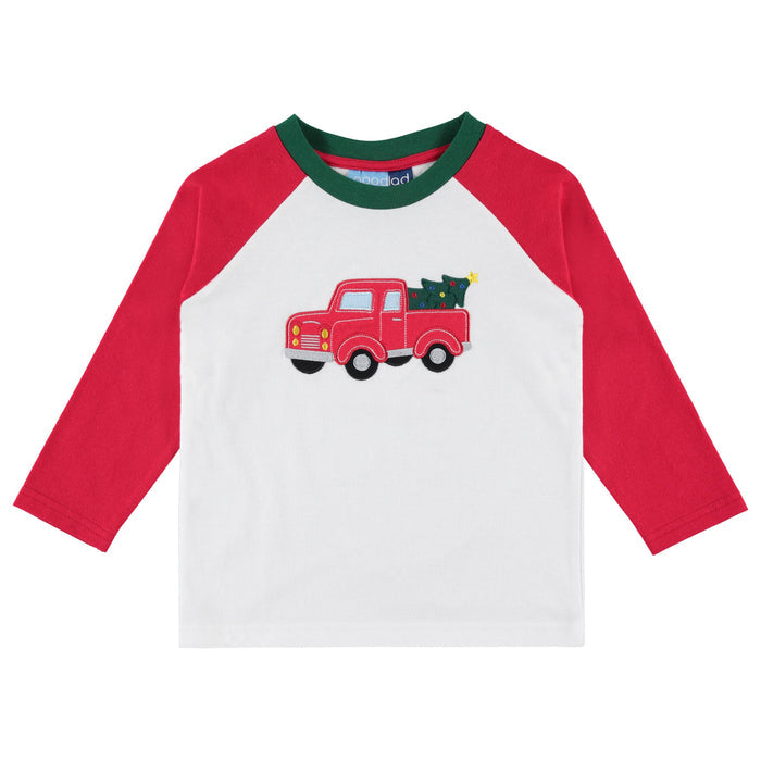 Good Lad 2/7 Boys Long Sleeve Raglan Christmas Knit Shirt