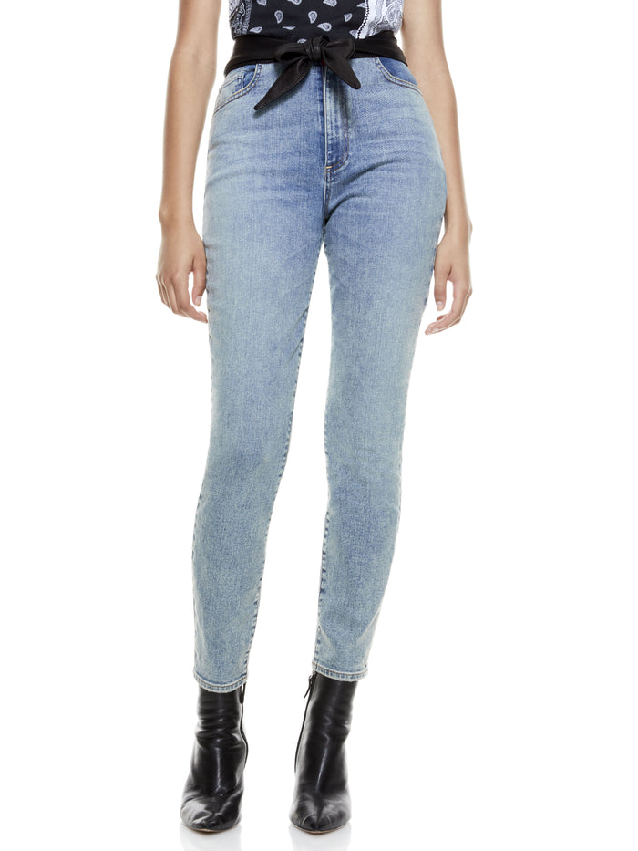 GOOD LEATHER TIE WAIST SKINNY JEAN - OUT OF THE BLUE