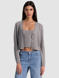 GRACE CASHMERE CARDIGAN - MEDIUM HEATHER GREY