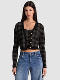 GRACE CASHMERE CARDIGAN - BLACK MULTI