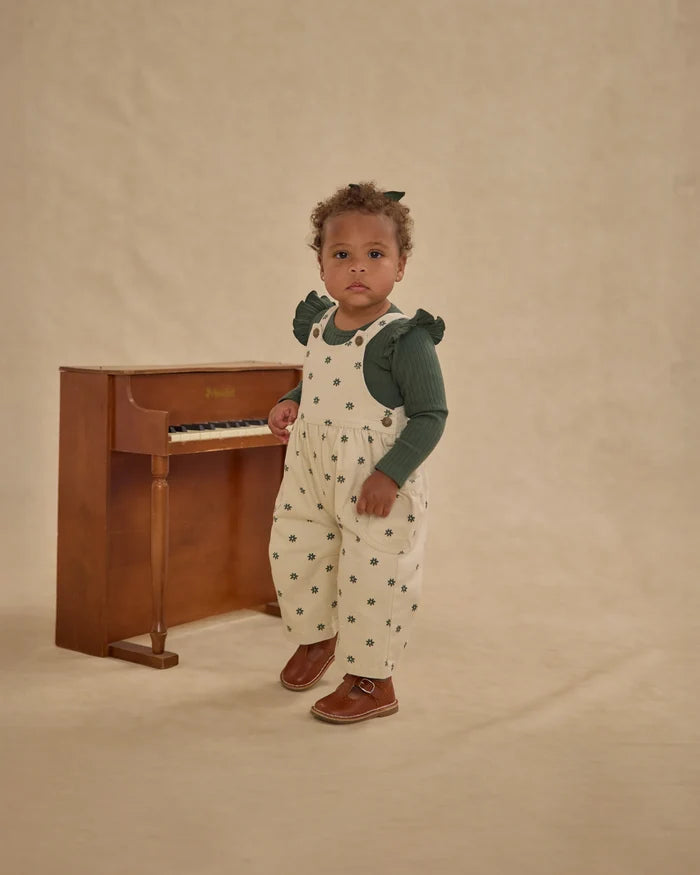 Green Shoulder Ruffle Bodysuit
