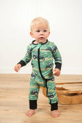 Green Tractor Christmas Baby Zippy