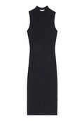HANA BK ZIP MOCK NK SLVLSS DRS - BLACK