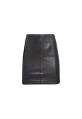 HANNON LEATHER SIDE ZIP MINI SKIRT - BLACK