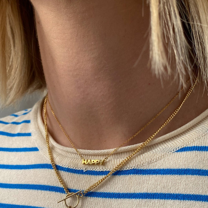 Happy Script Necklace