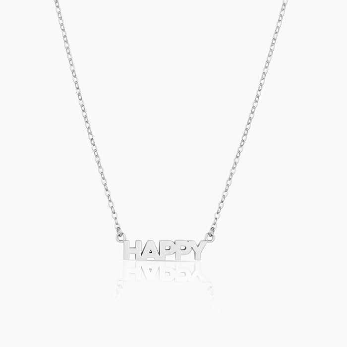 Happy Script Necklace
