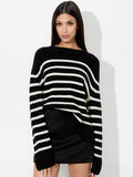 HAROLD STRIPED PULLOVER - BLACK/ECRU