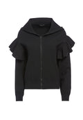 HARRIS RUFFLE ZIP HOODIE - BLACK