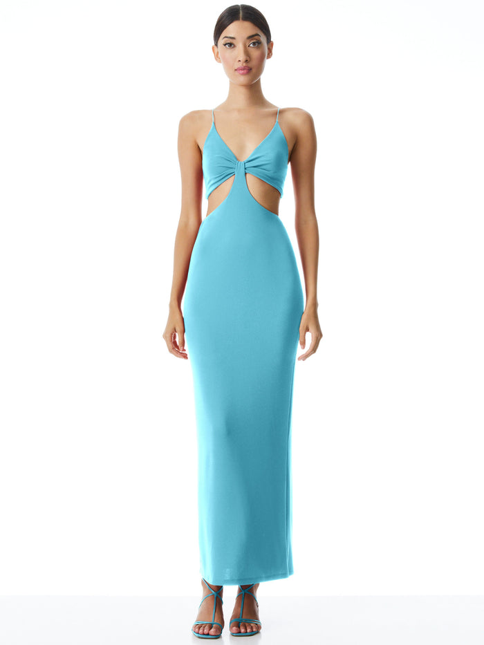 HAVANA CUT OUT MAXI DRESS  - AQUA