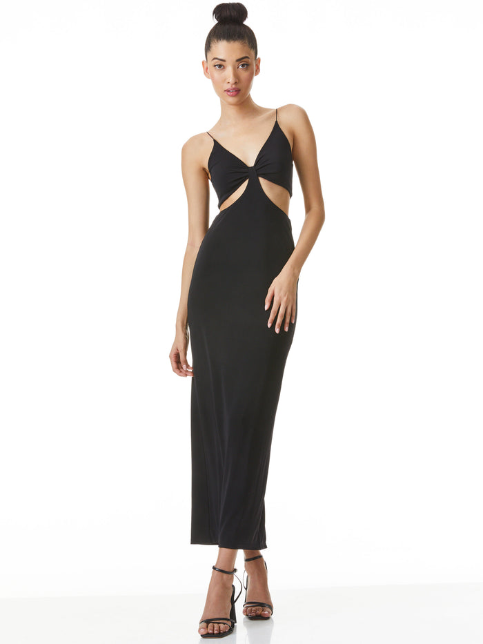 HAVANA CUT OUT MAXI DRESS  - BLACK