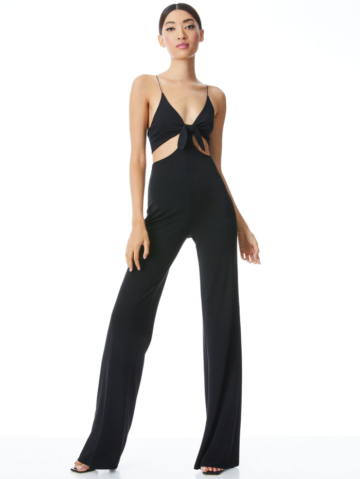 HAVANA FRONT TIE JUMPSUIT - BLACK