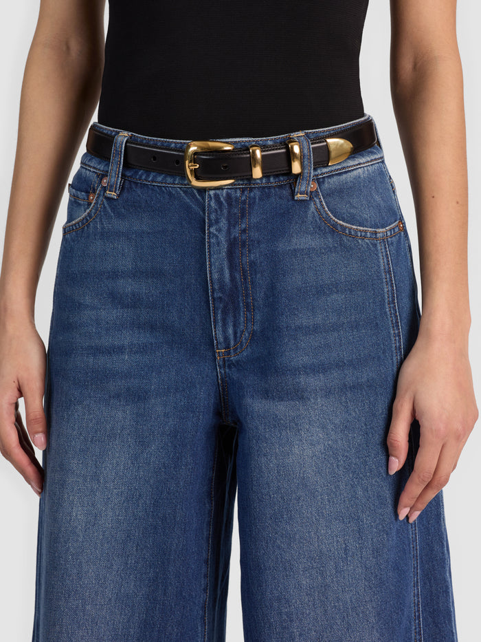 HAYDEN BUCKLE BELT - BLACK/GOLD