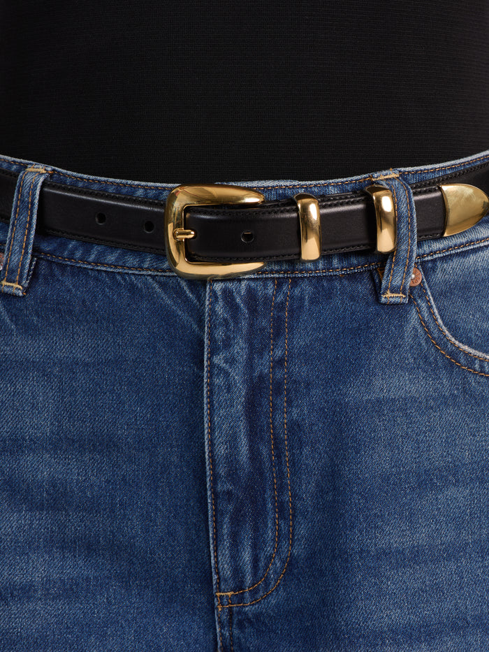 HAYDEN BUCKLE BELT - BLACK/GOLD