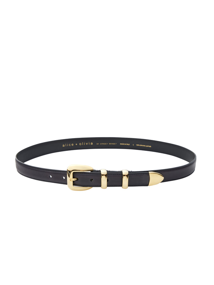 HAYDEN BUCKLE BELT - BLACK/GOLD