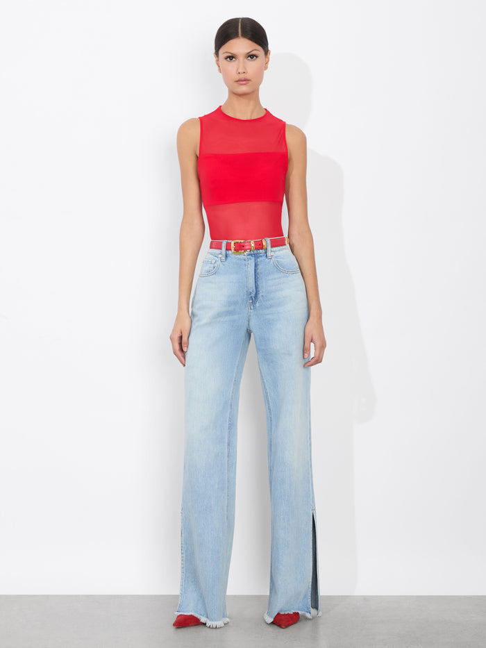 HAYDEN BUCKLE BELT - BRIGHT RUBY/GOLD