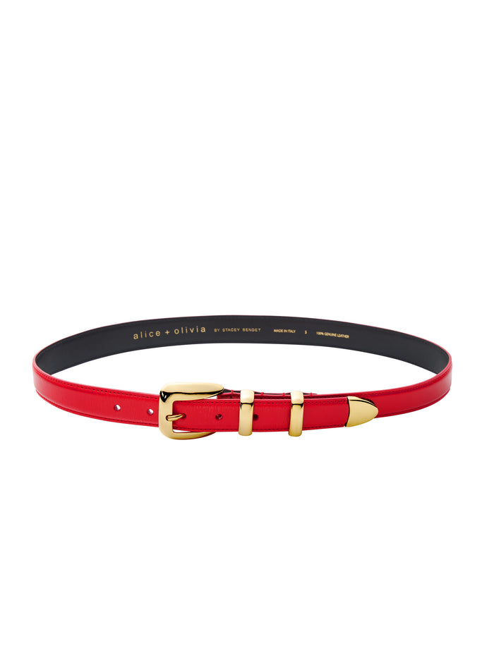 HAYDEN BUCKLE BELT - BRIGHT RUBY/GOLD