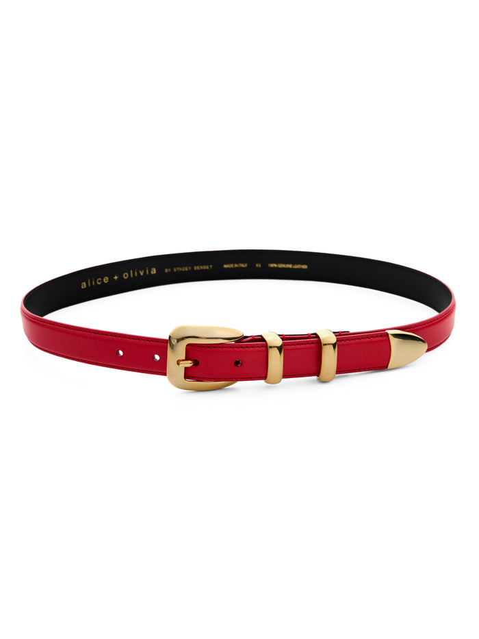 HAYDEN BUCKLE BELT - CHILI PEPPER/GOLD