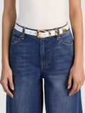 HAYDEN BUCKLE BELT - OFF WHITE/GOLD