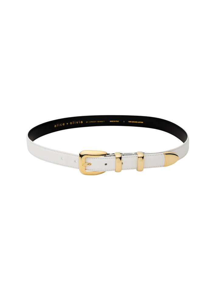 HAYDEN BUCKLE BELT - OFF WHITE/GOLD