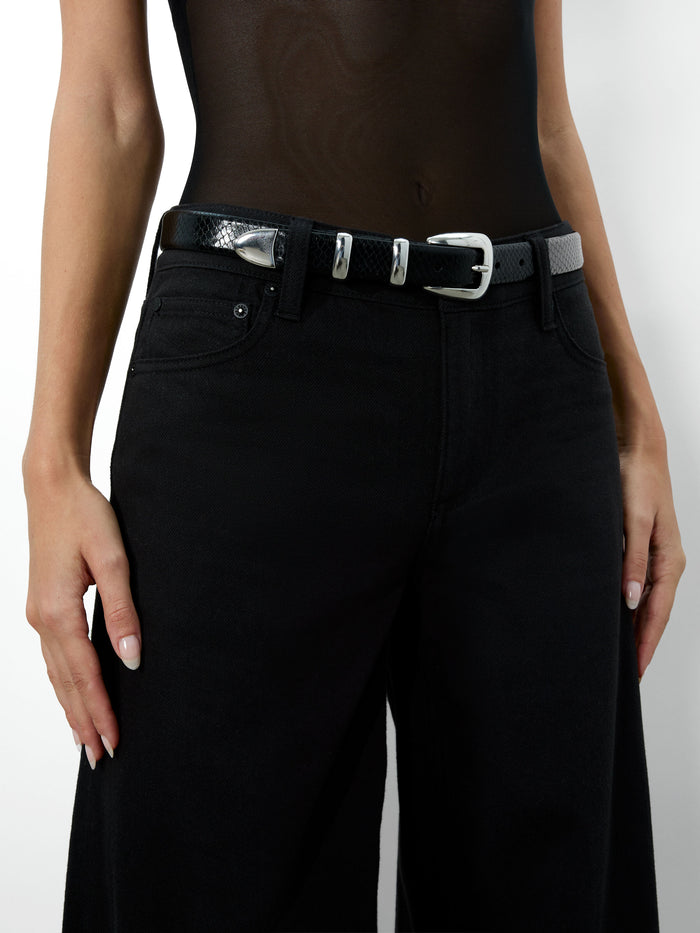 HAYDEN BUCKLE BELT - BLACK/SILVER