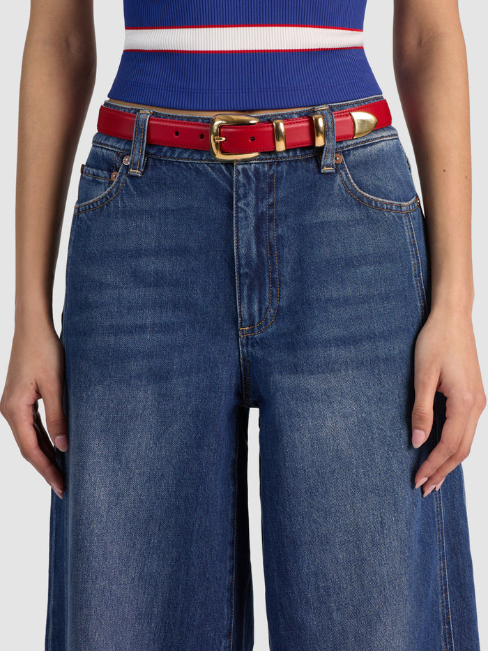 HAYDEN BUCKLE BELT - CHILI PEPPER/GOLD