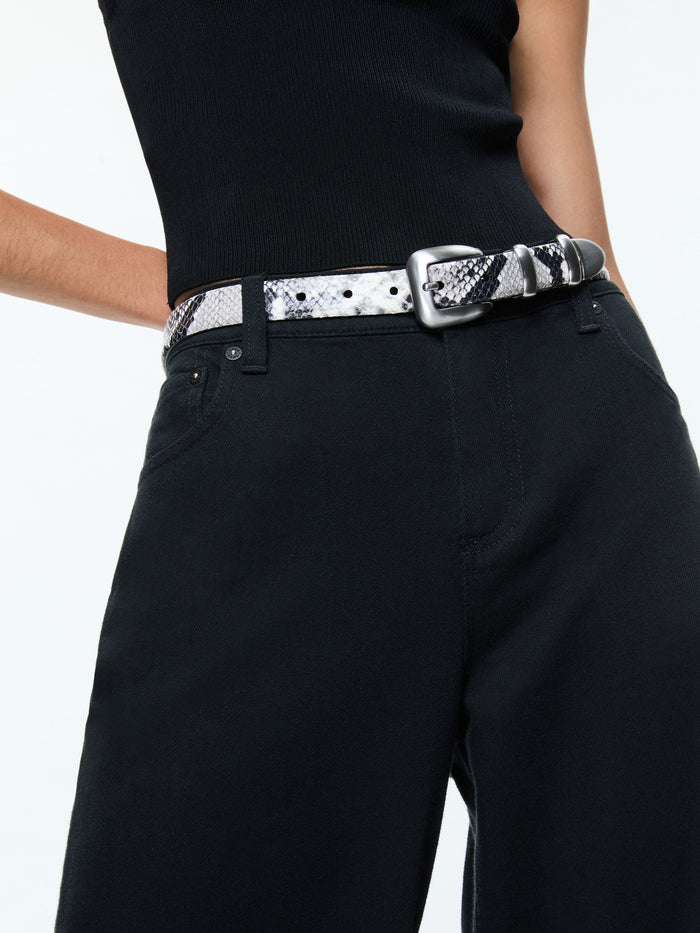 HAYDEN BUCKLE BELT - BLACK/WHITE