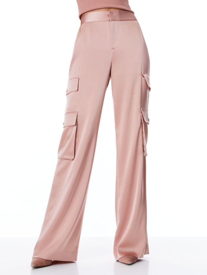 HAYES HIGH WAISTED WIDE LEG CARGO PANT - BURNT ROSE