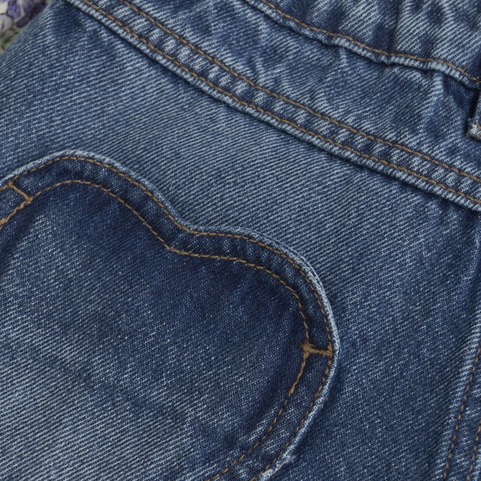 Heart Pocket Denim Shorts