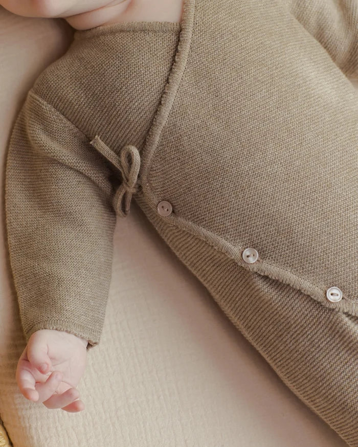 Heathered Mocha Wrap Knit Footie