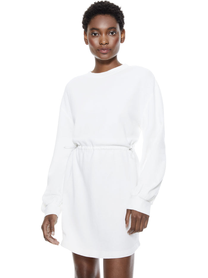 HEEDA TOGGLE MINI DRESS - OFF WHITE