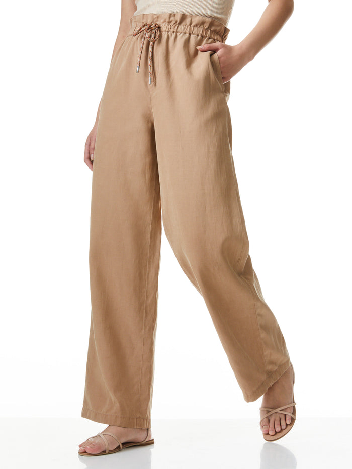 HENRY PAPERBAG WAIST PANT - TAN