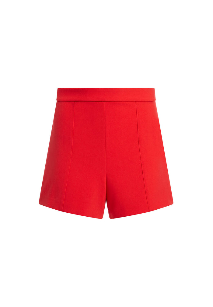 HERA HW SEAMED BK ZIP SHORTS - CHERRY
