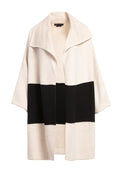 HESTER SWEATER COAT - STONE/BLACK