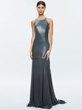 HIROKO OPEN BACK GOWN - CHARCOAL