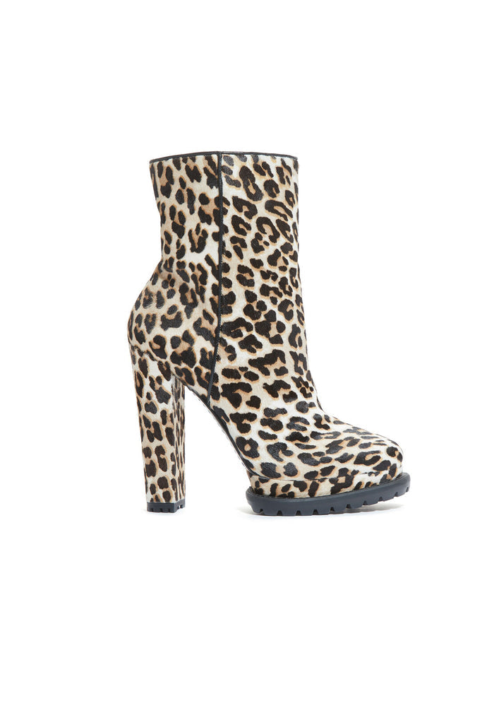 HOLDEN LEOPARD BOOTIE - NATURAL/BLACK
