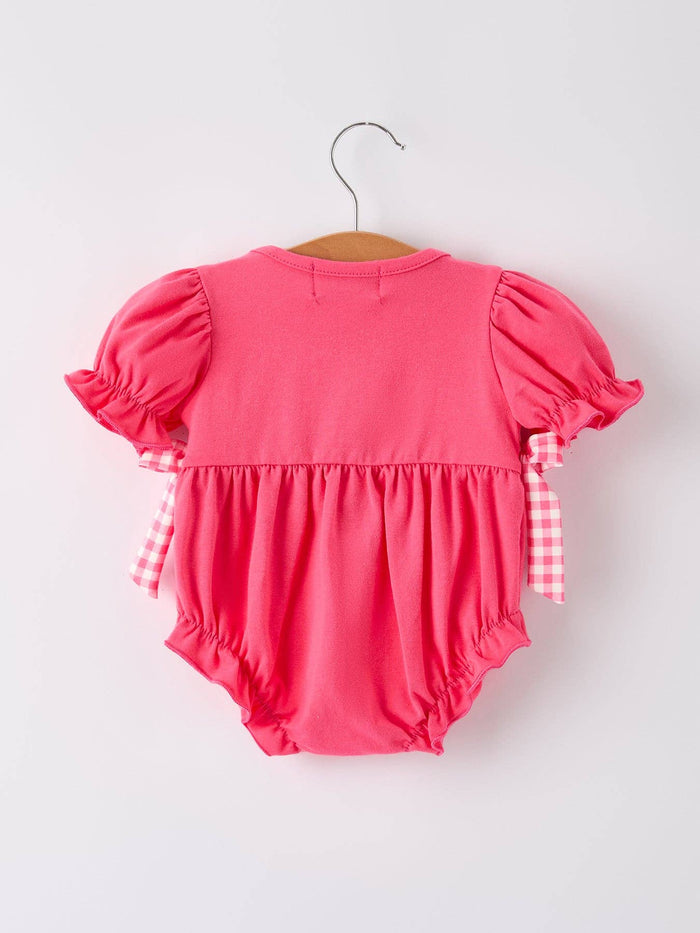 Hot Pink Smocked Church Christ Bishop Christening Romper