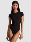 HOTTIE SHORT SLEEVE BODYSUIT - BLACK