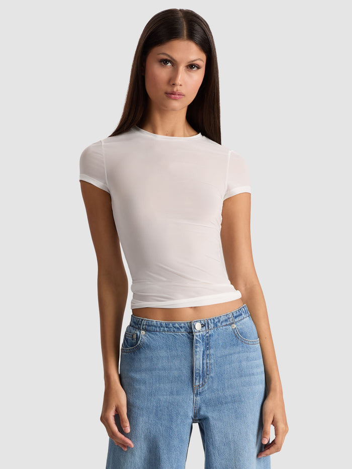 HOTTIE SHRUNKEN BABY TEE - OFF WHITE