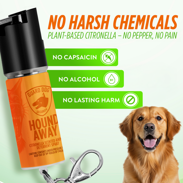 Hound Away Humane Citronella Dog Deterrent Spray for Walkers & Pet Owners