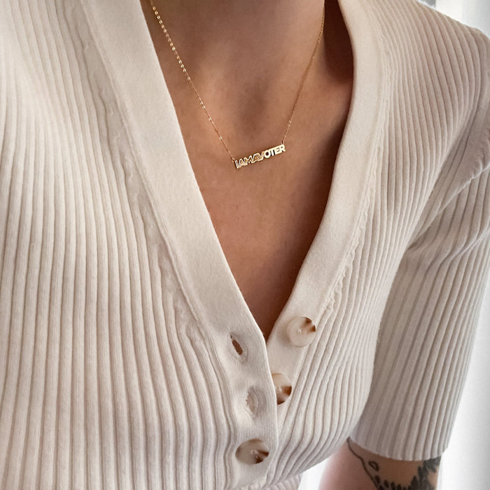 IAMAVOTER Script Necklace