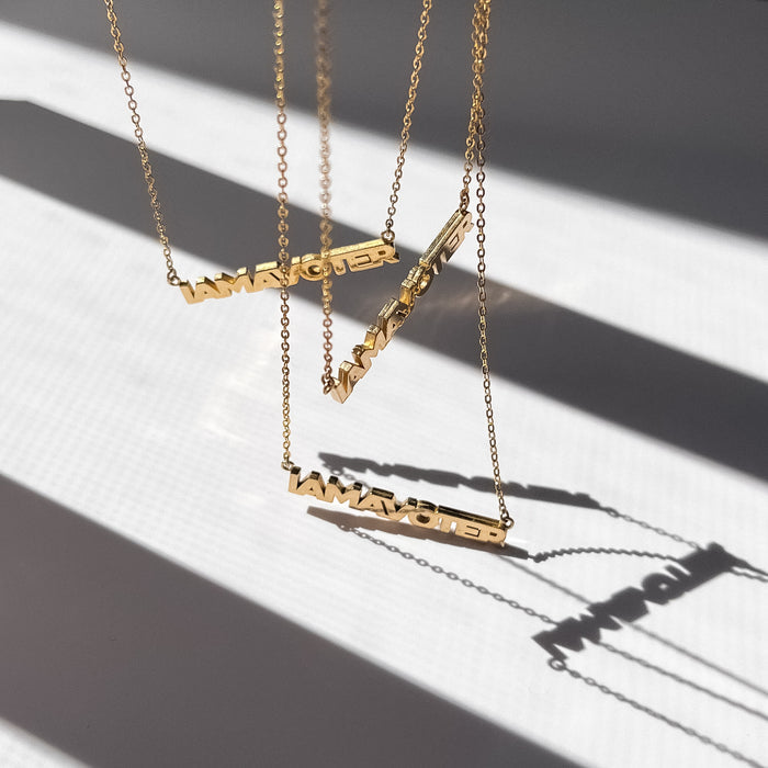 IAMAVOTER Script Necklace