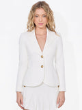 IANA DENIM SCULPTED BLAZER - OFF WHITE