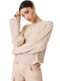 INA CABLE KNIT SWEATER - ALMOND HEATHER