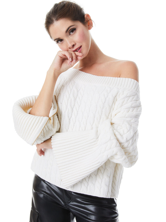INA CABLE KNIT SWEATER - ECRU