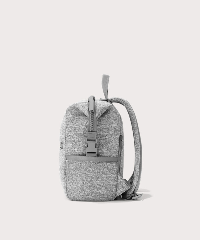 Dagne Dover small Indi Diaper Backpack in grey seen from the side.